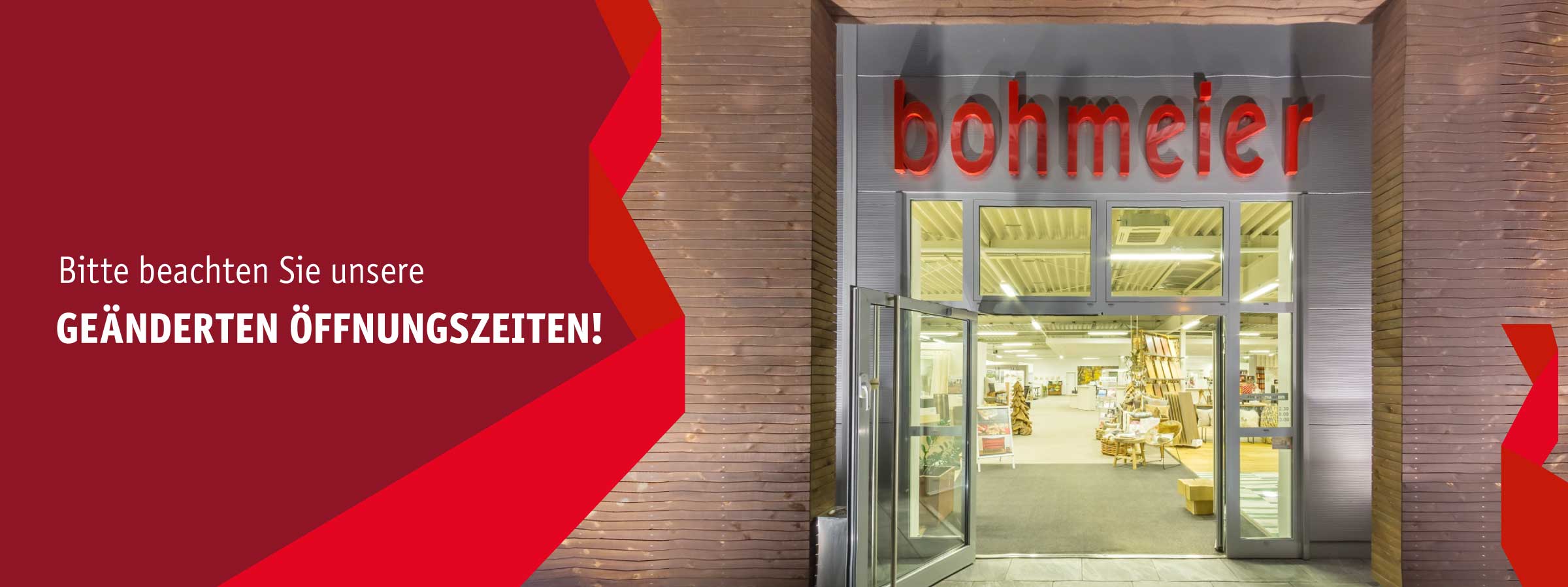 Geänderte Öffnungszeiten